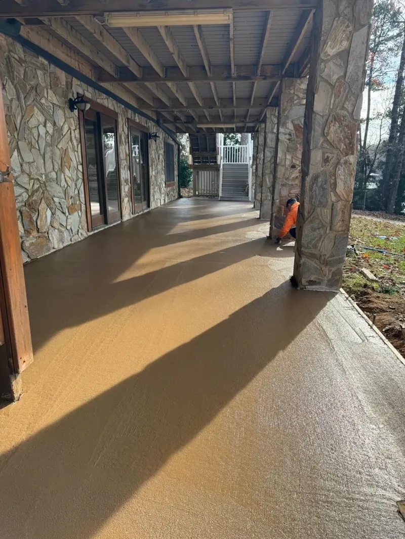 Step 3: Fresh concrete pour and broom coat — Old North Concrete Co.