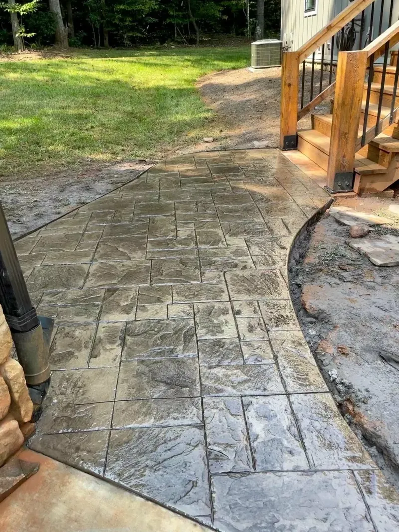 Stamped concrete walkway in ashlar slate pattern — Old North Concrete Co.